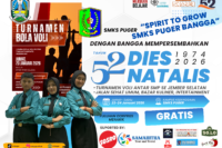Putih Biru Geometris Dies Natalis Spanduk
