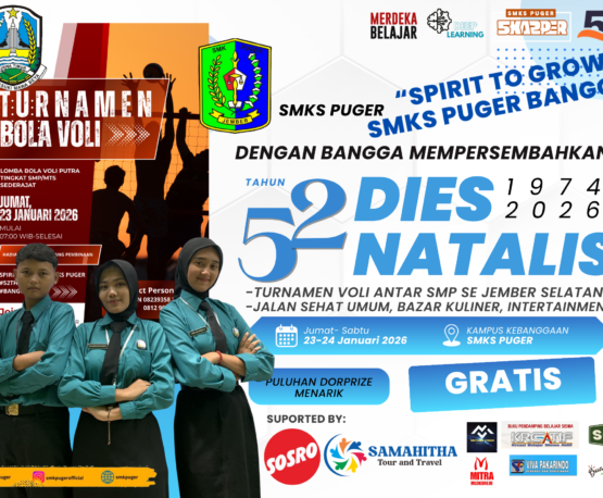 Putih Biru Geometris Dies Natalis Spanduk